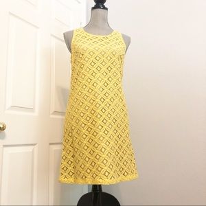Yellow A line lace dress